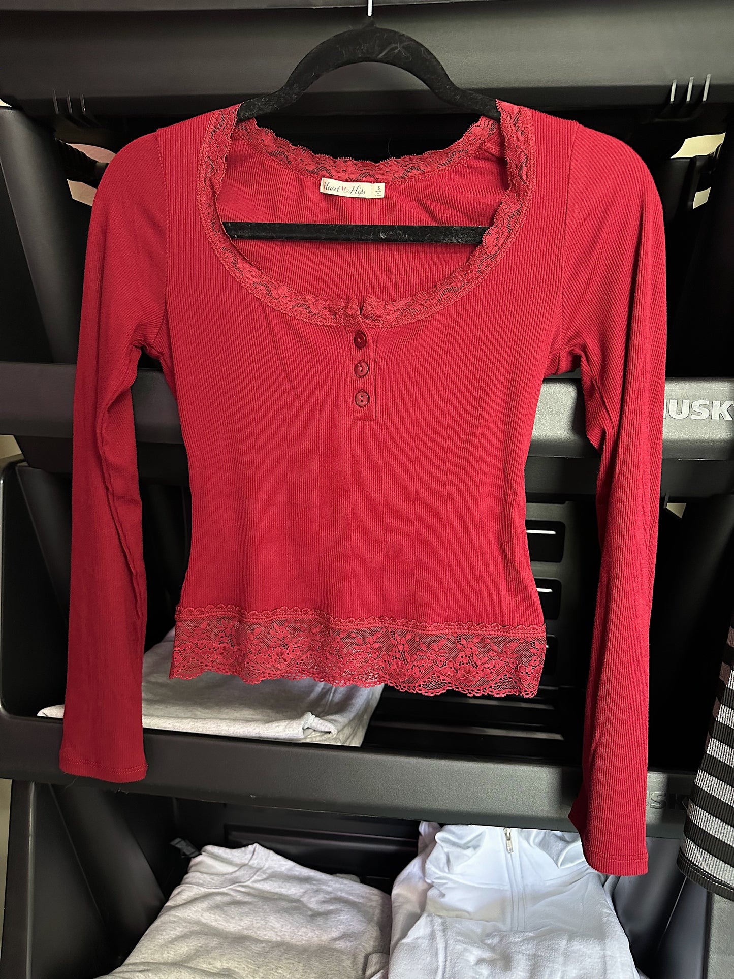 Lace Trim Long Sleeve