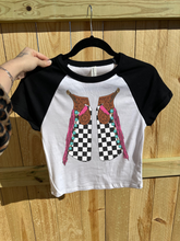 Load image into Gallery viewer, Checkered Chaps Baby Tee
