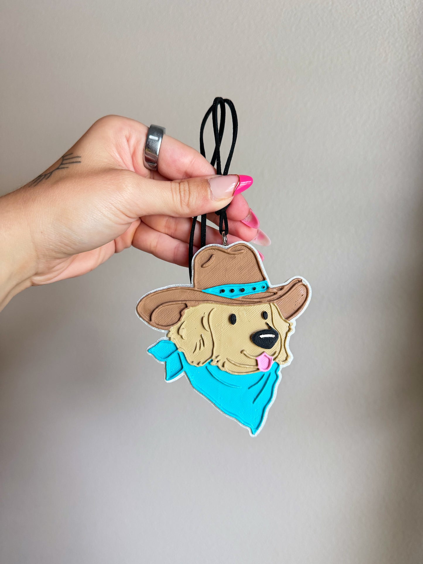 CowDog Car Freshie (Turquoise)