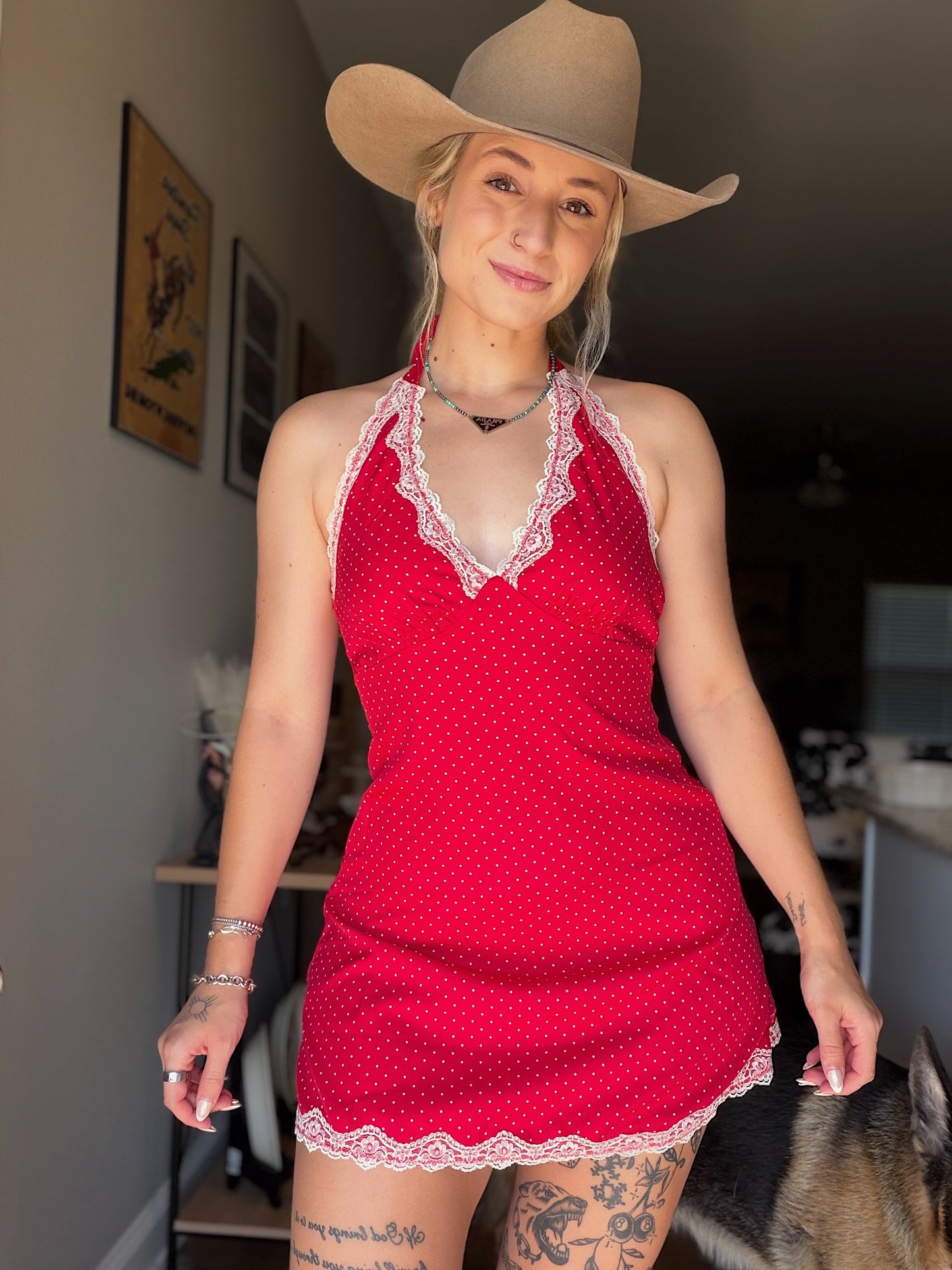Red Polka Dot Mini Dress