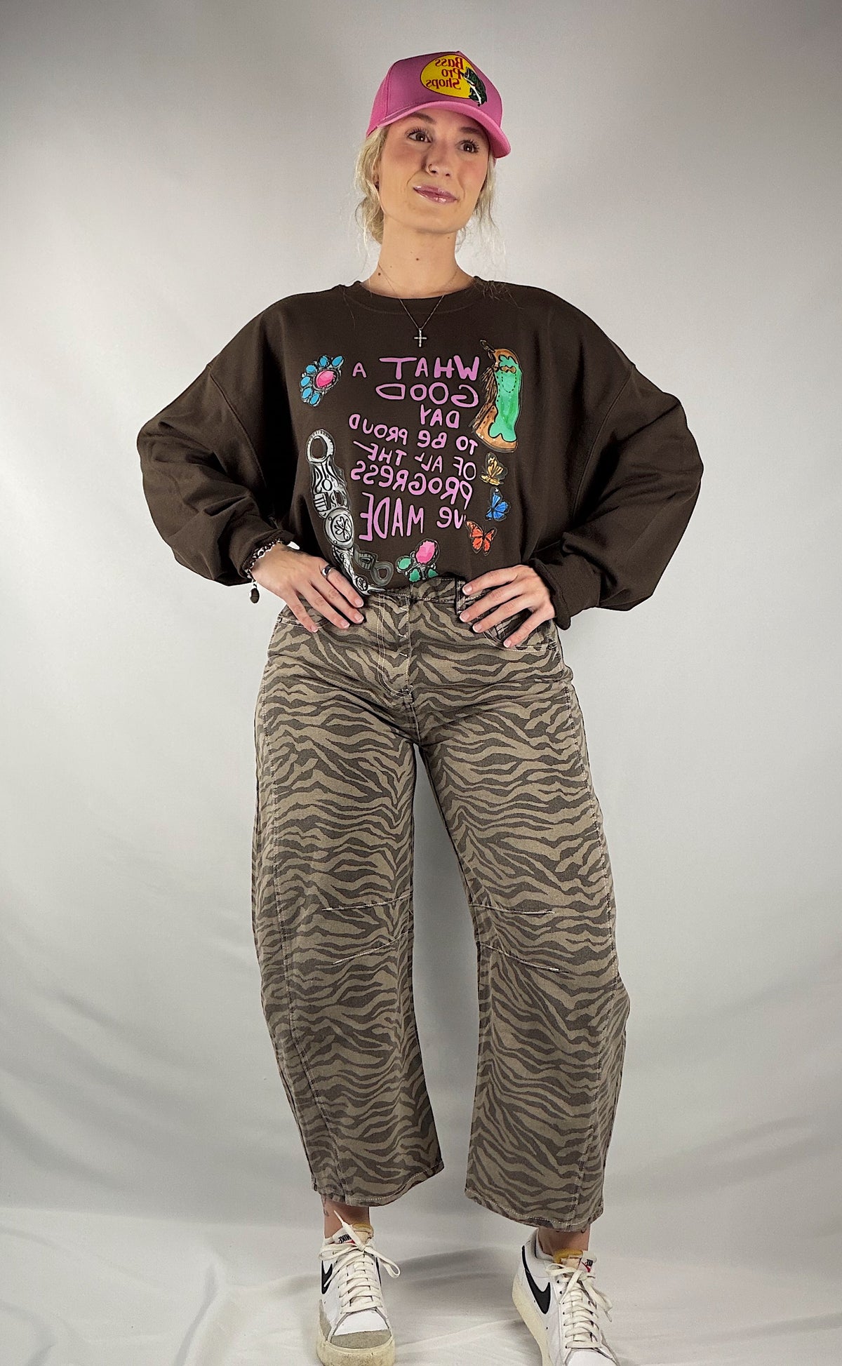 The Zebra Barrel Jeans
