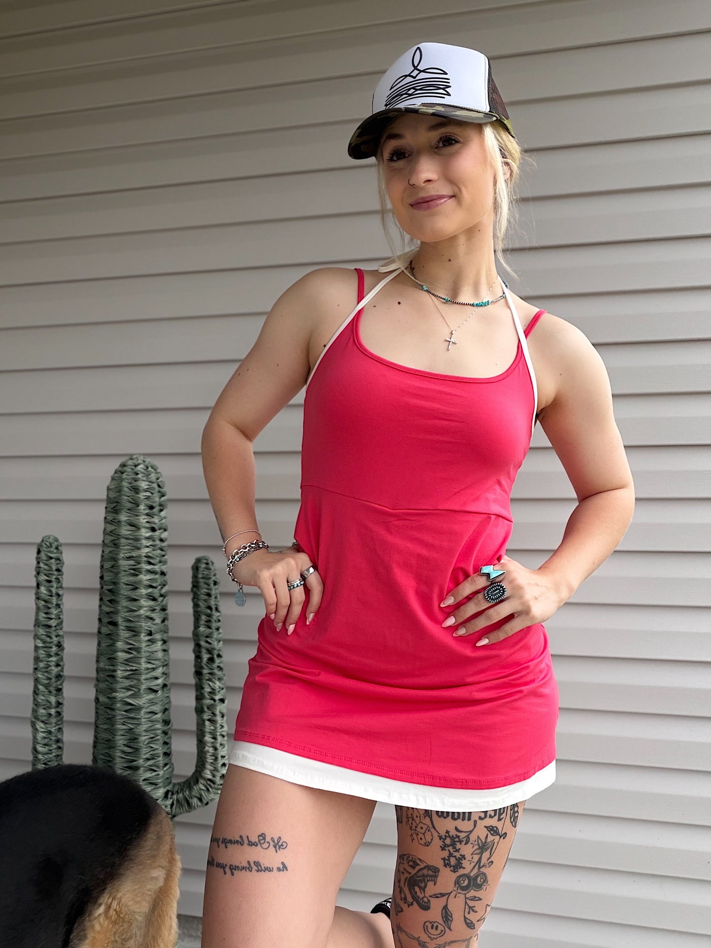 The Hot Shot Halter Dress (Red)