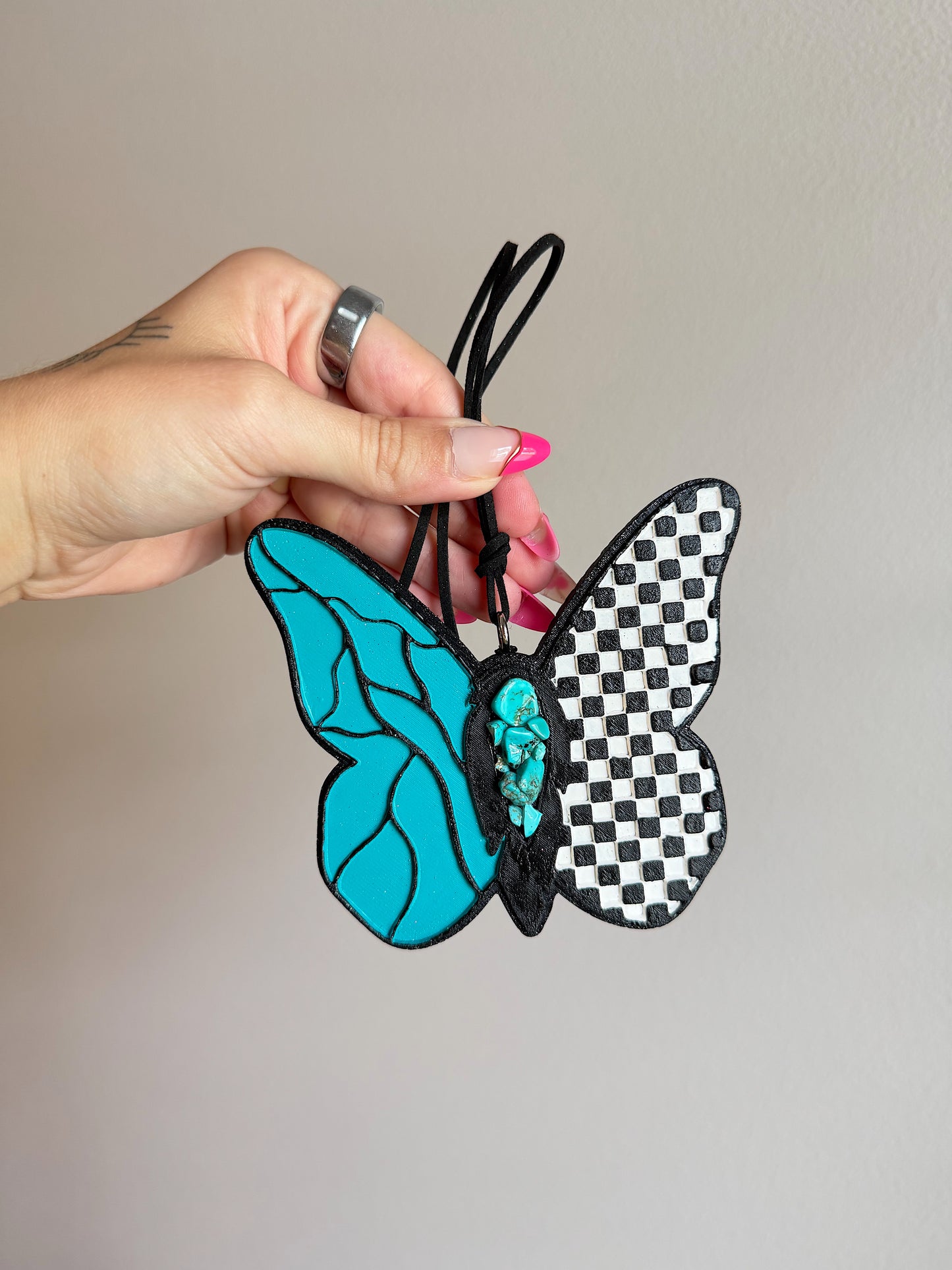 Turquoise Butterfly Car Freshie