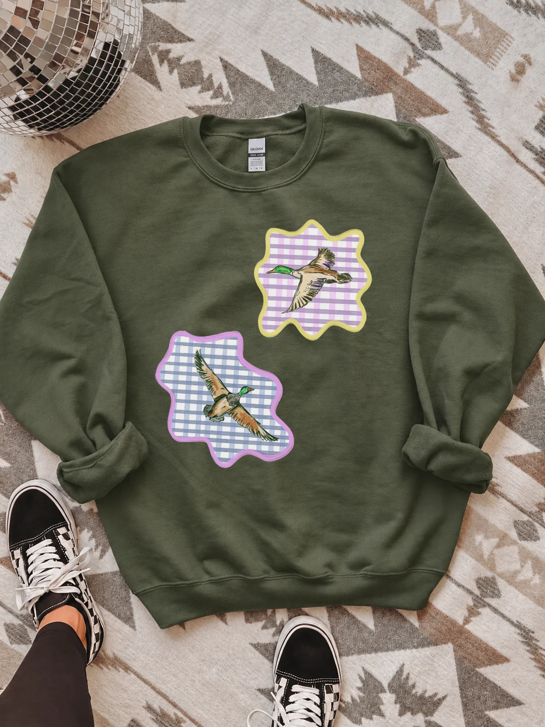 Gingham Mallards Crewneck
