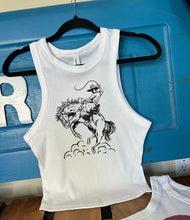 Load image into Gallery viewer, Cowboy Doodle Cropped Tank
