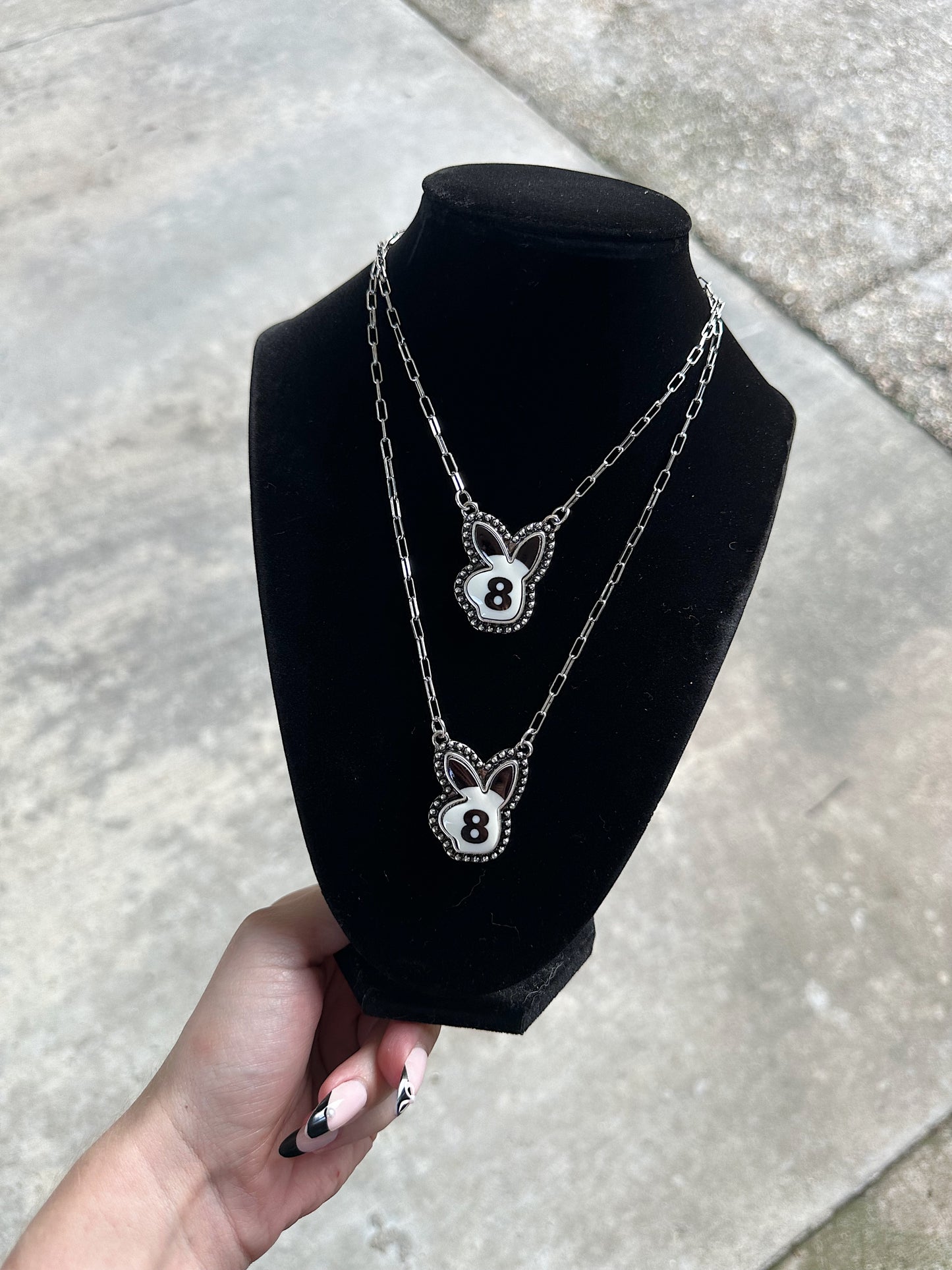 8 Ball Bunny Necklace