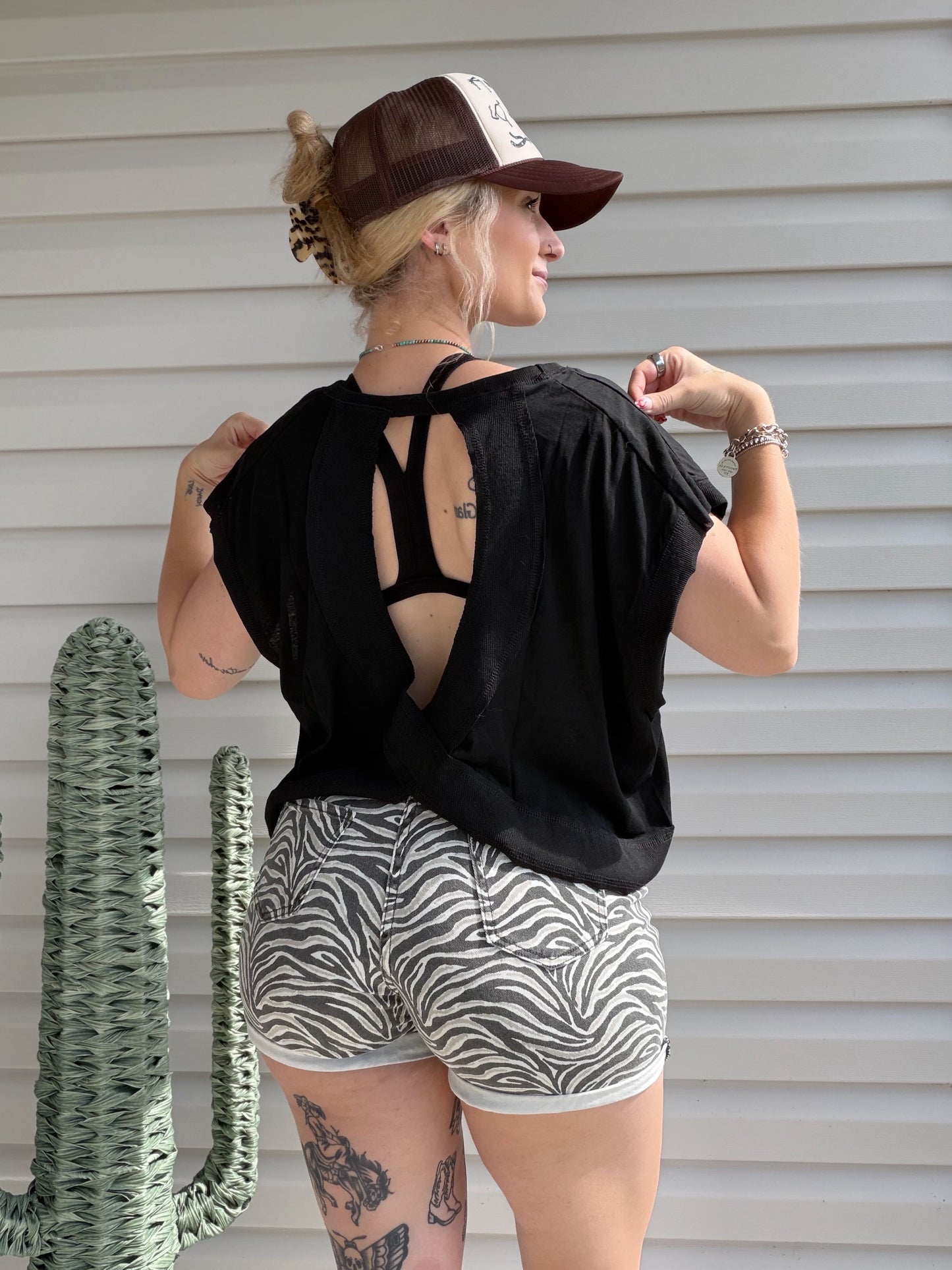 The Open Back Top (Black)