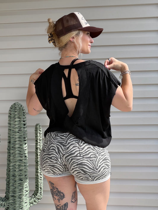The Open Back Top (Black)