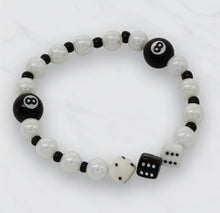 Load image into Gallery viewer, Dice &amp; 8 Ball Stretch Bracelet
