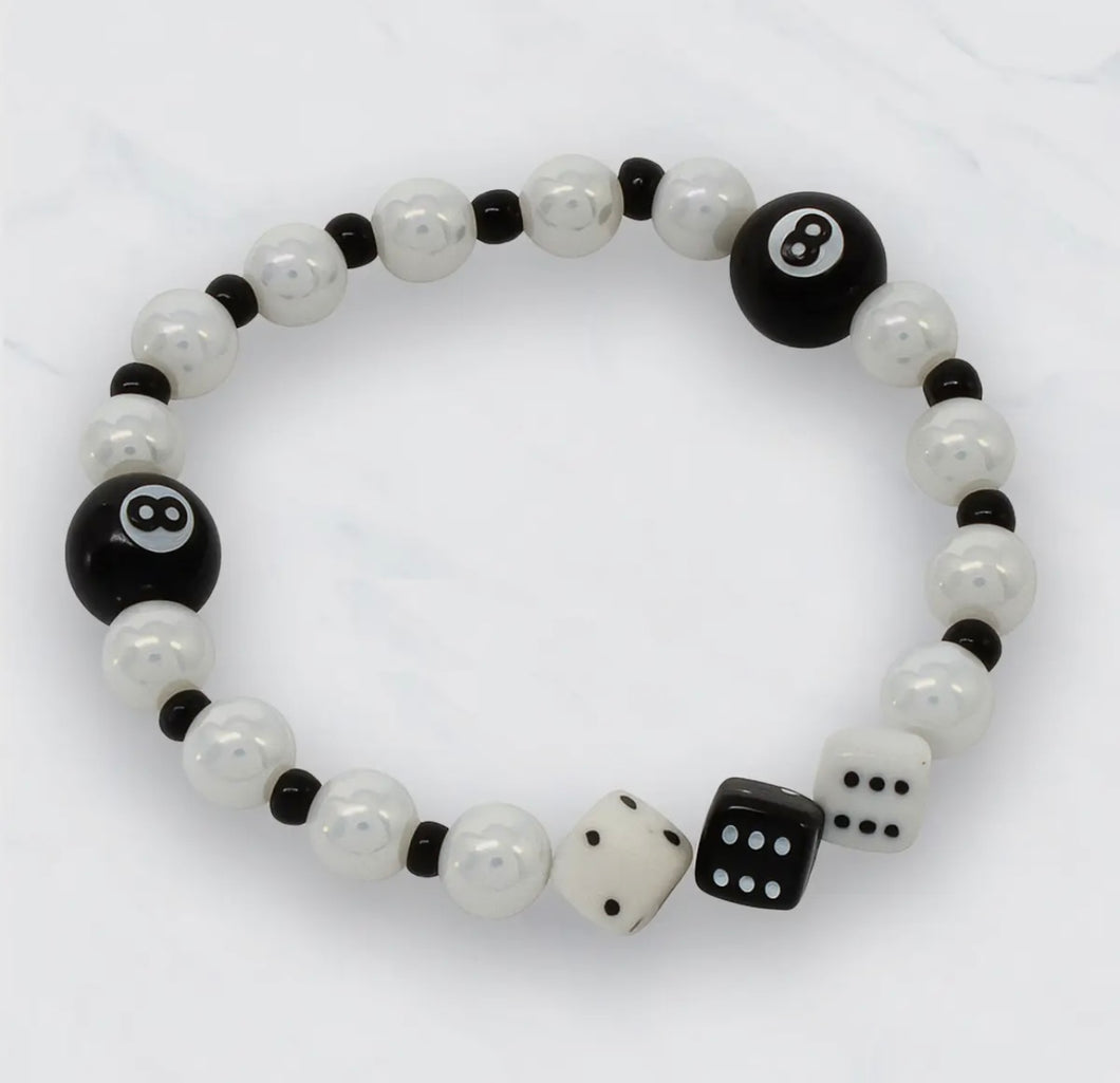 Dice & 8 Ball Stretch Bracelet