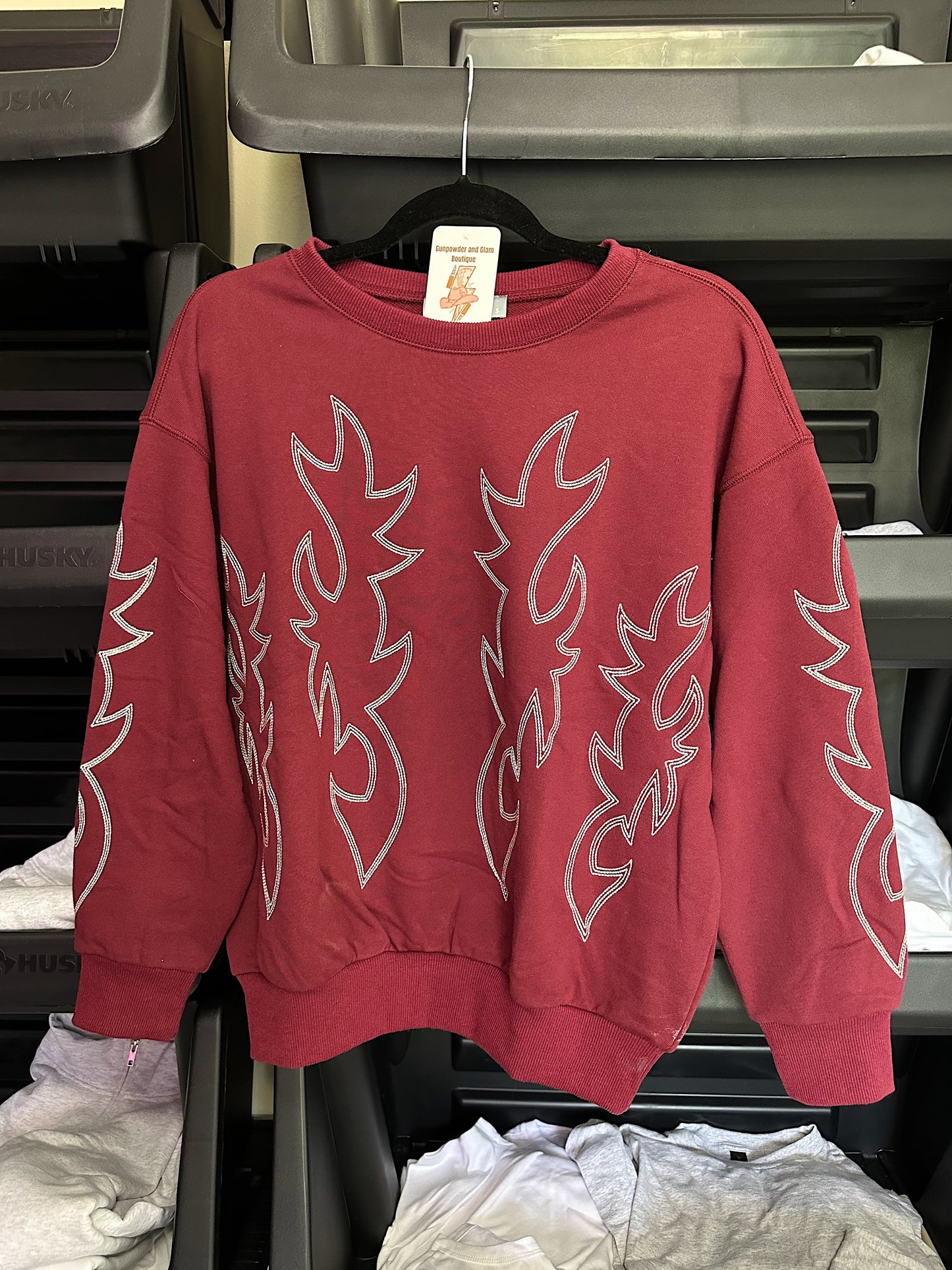 Boot Stitch Crew (Maroon)