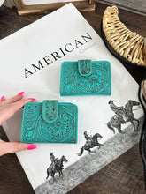 Load image into Gallery viewer, Tooled Turquoise Mini Wallet
