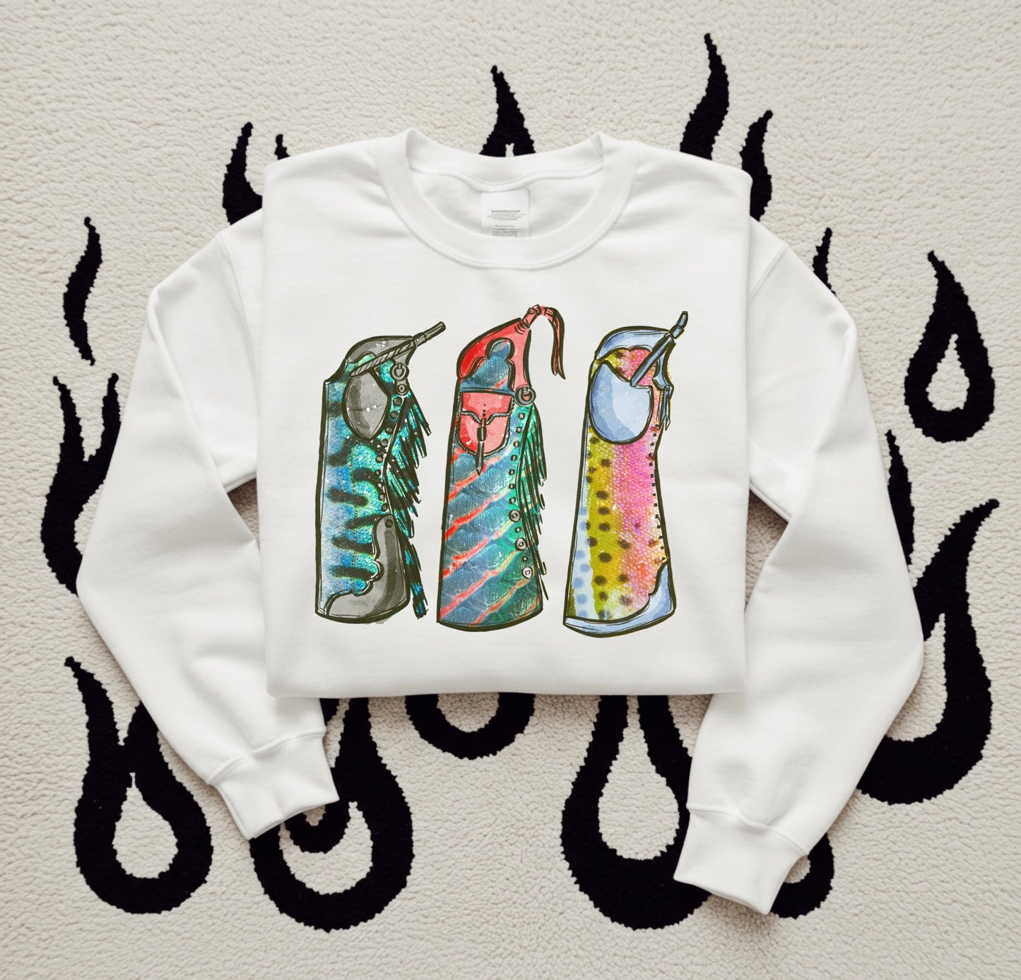 Fishie Print Chaps TEE or CREWNECK