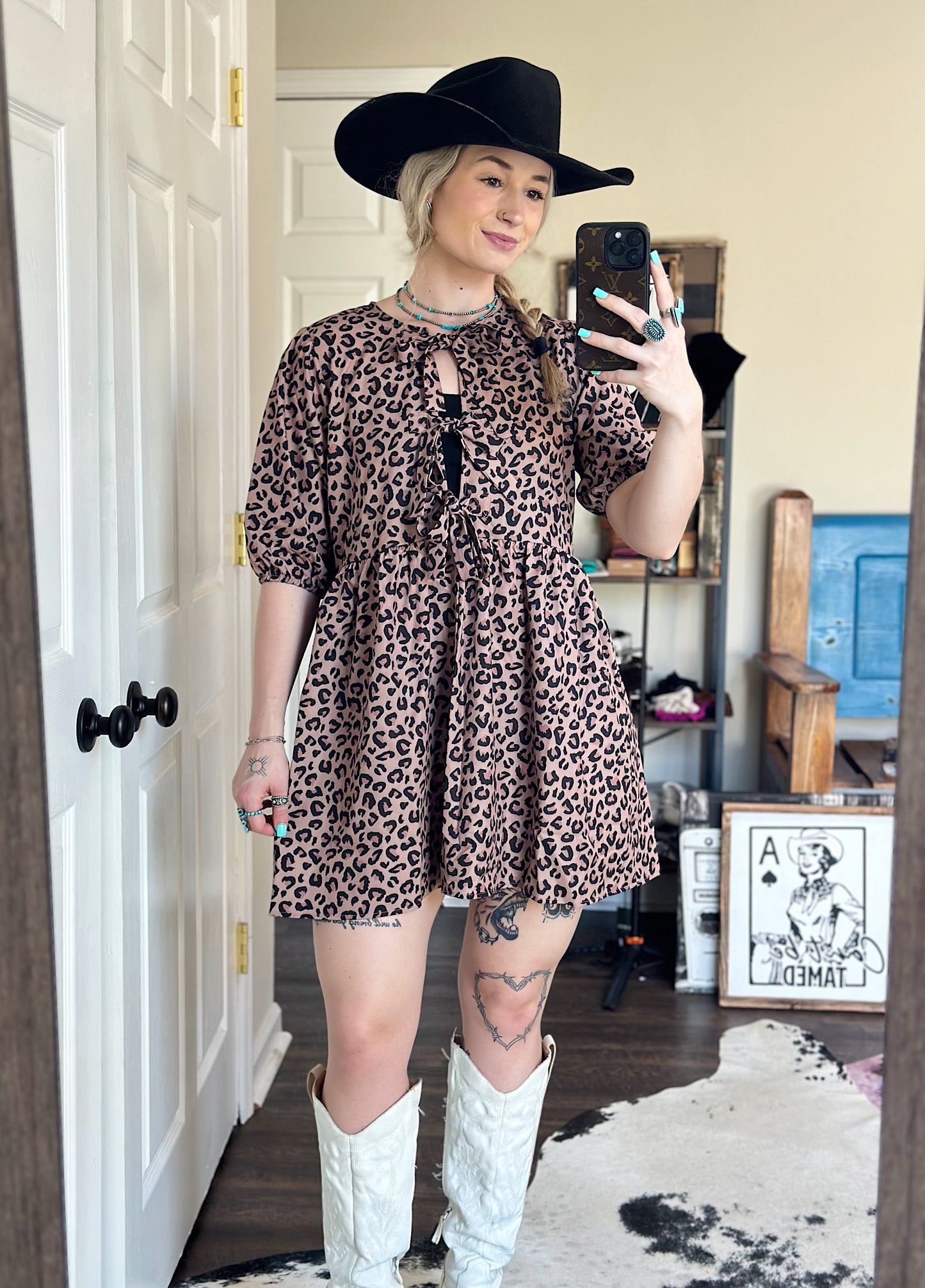 Leopard Baby Doll Dress