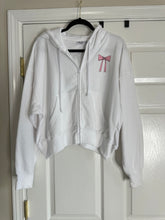 Load image into Gallery viewer, Cropped Bow Zip Hoodie XL

