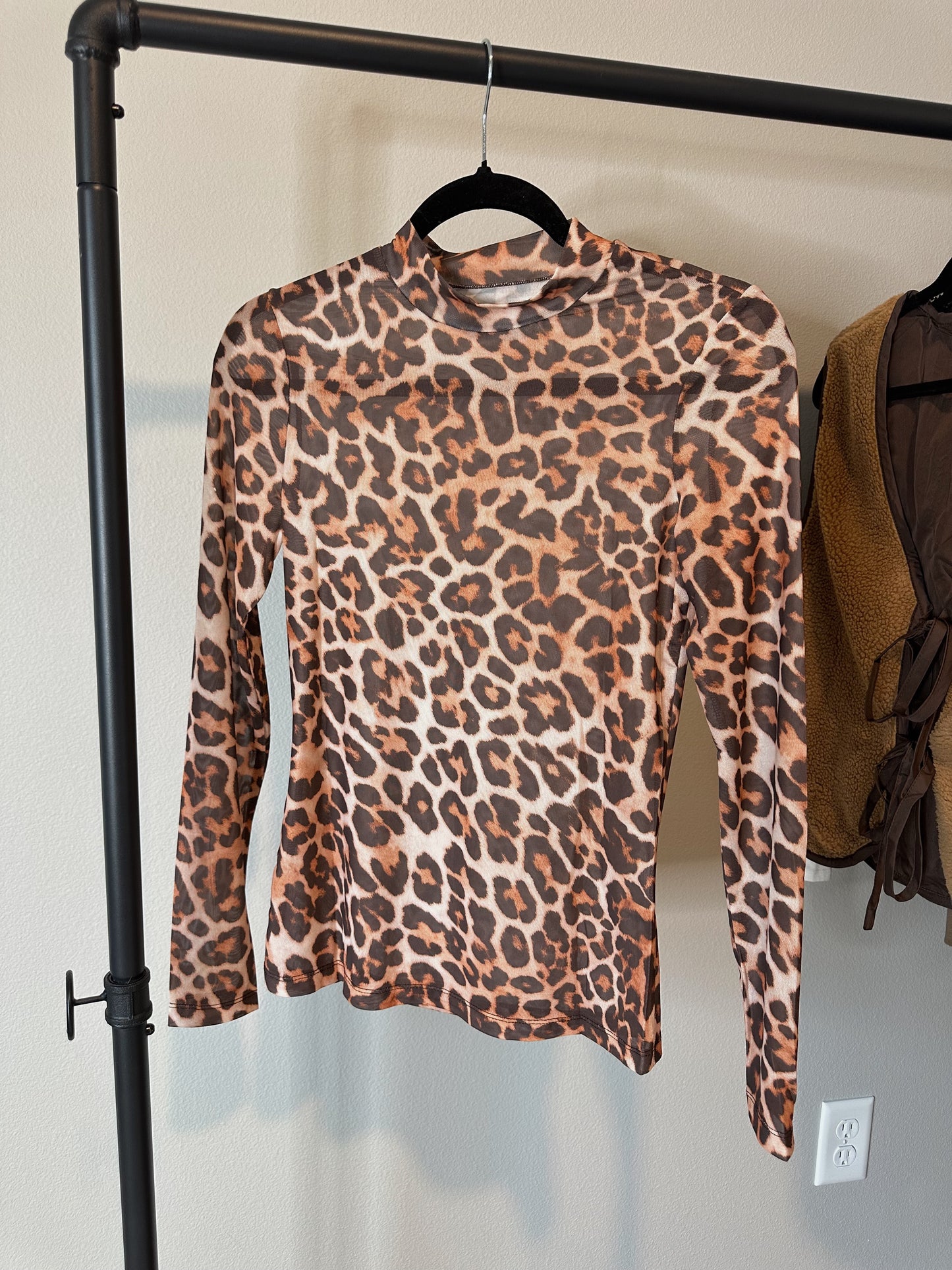Leopard Mesh Top