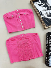 Load image into Gallery viewer, Hot Pink Denim Tube Top
