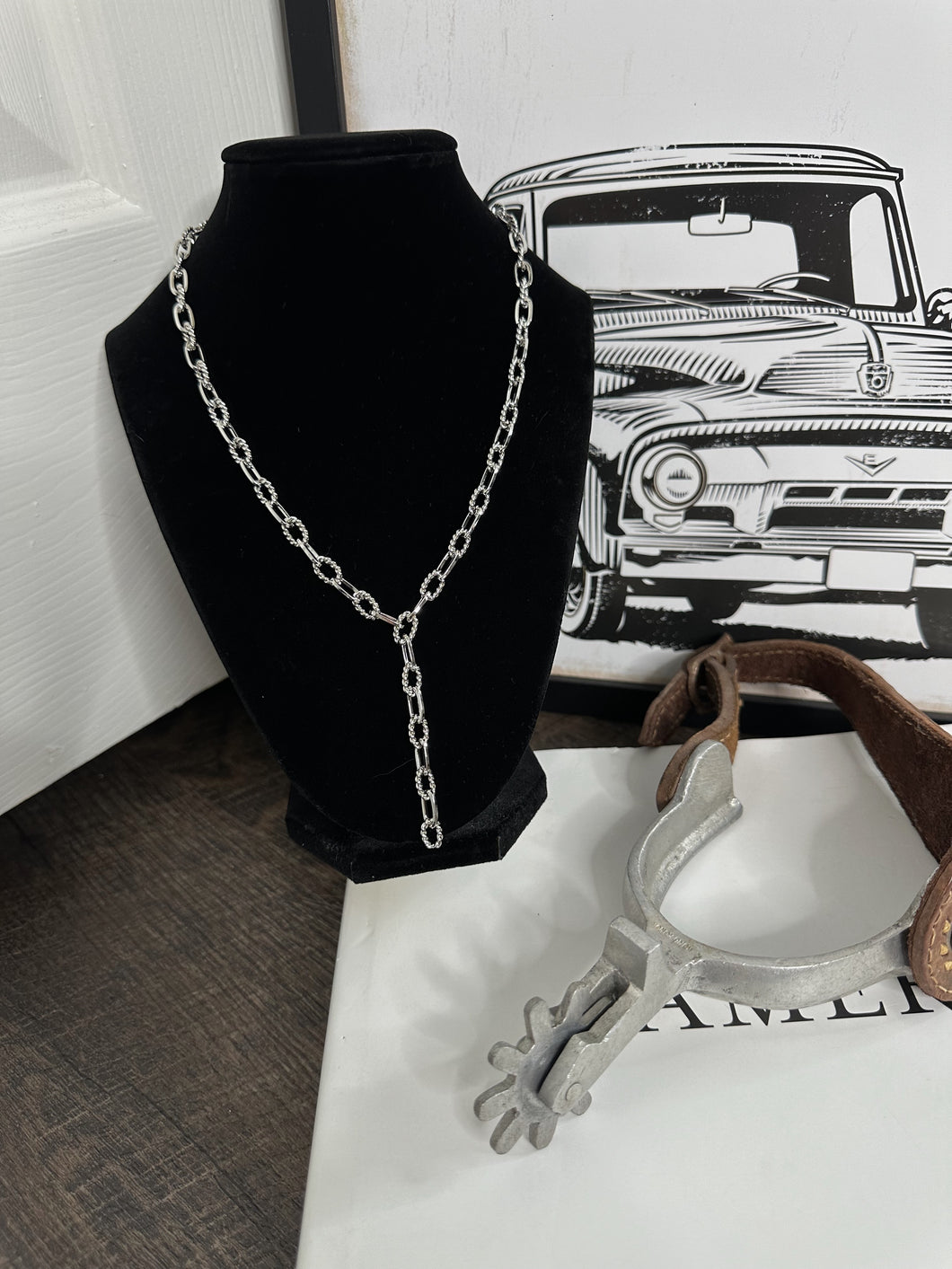 Paperclip Chain Y Necklace