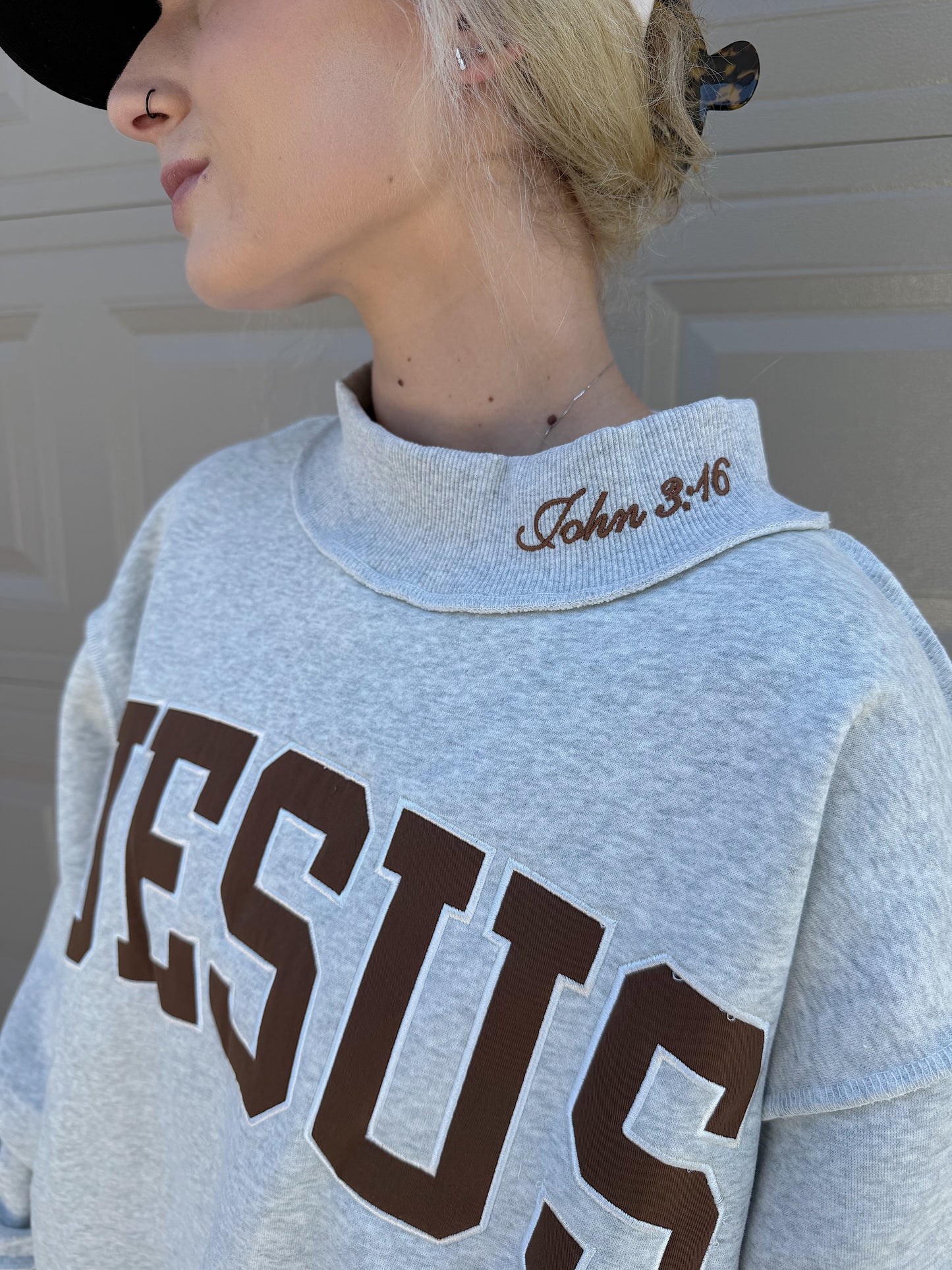 JESUS Mock Neck Sweatshirt