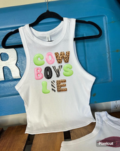 Load image into Gallery viewer, Cowboys Lie Cropped Tank
