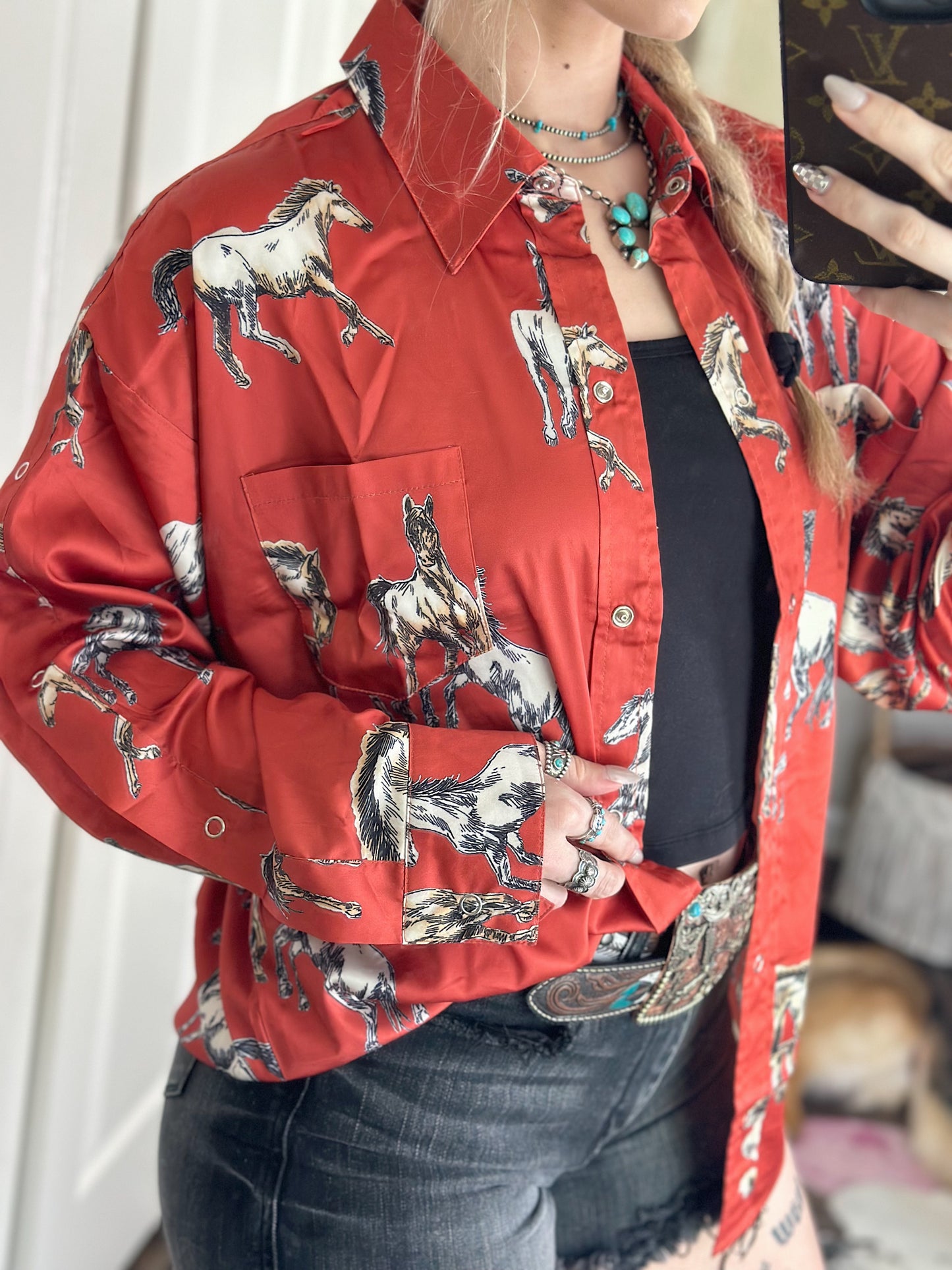 Wild Horses Button Down (Rust)