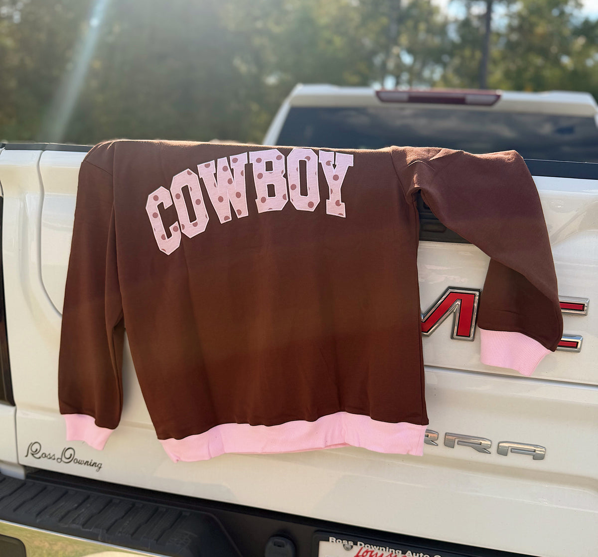 Polka Dot Cowboy Mock Neck Sweatshirt