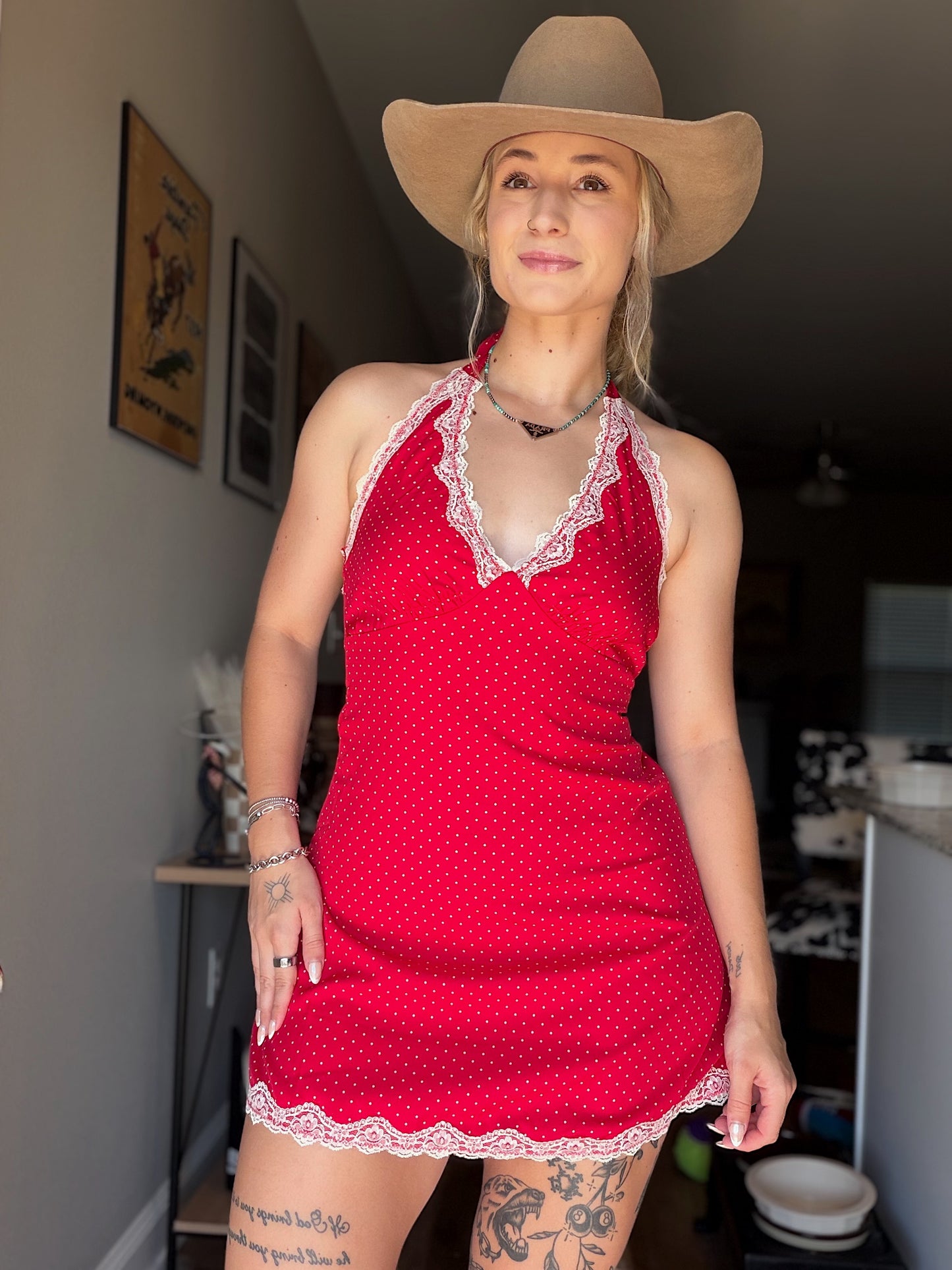 Red Polka Dot Mini Dress
