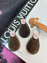 Load image into Gallery viewer, LV &amp; Cowhide Keychain (Pink)
