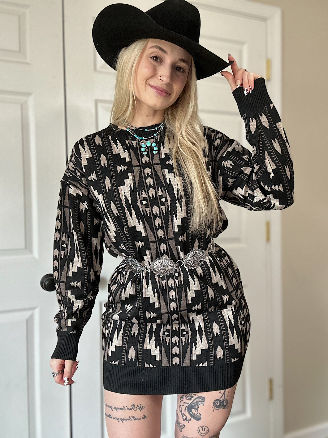 The Aztec Sweater Dress