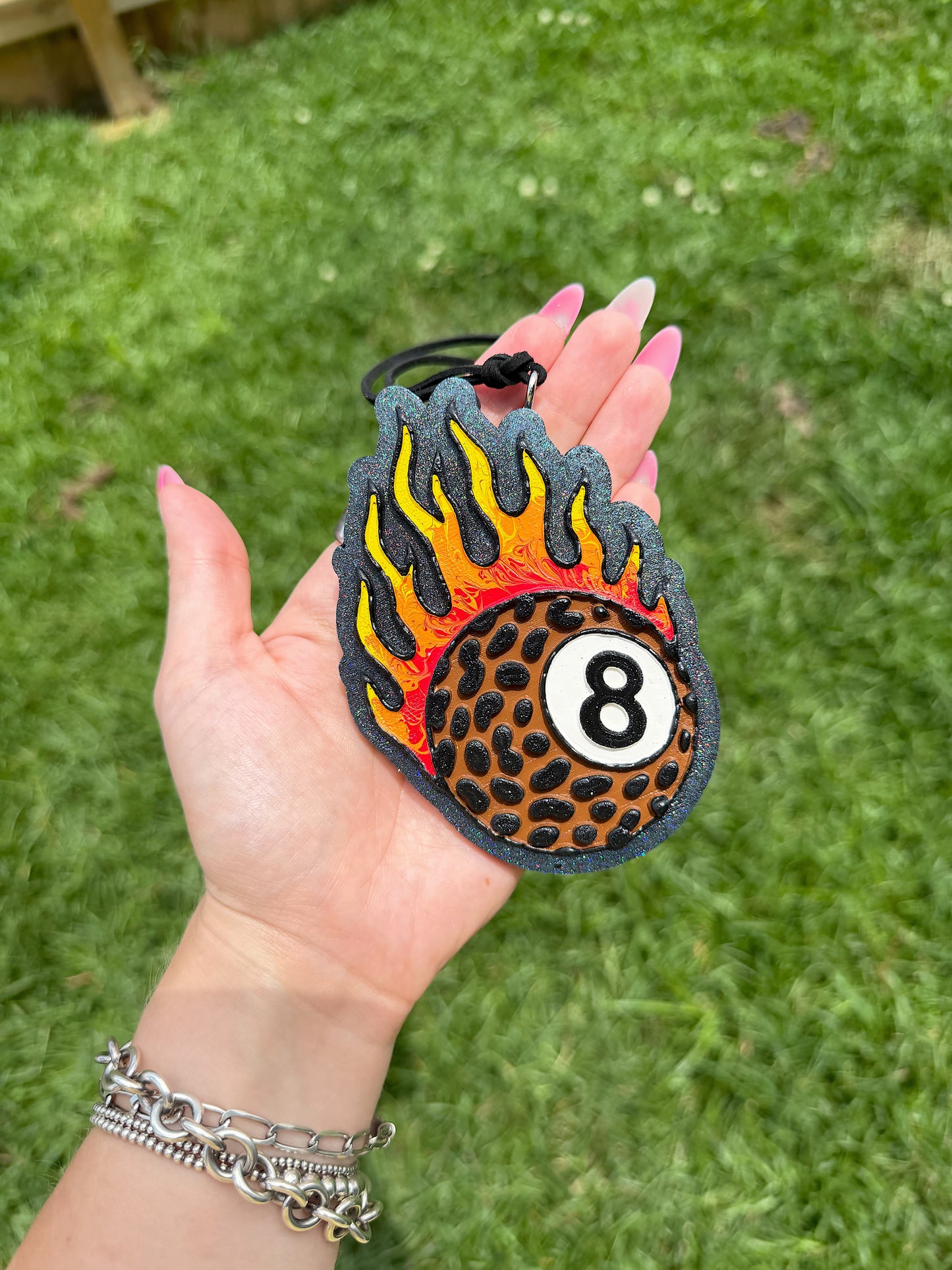 8 Ball Flame Car Freshie