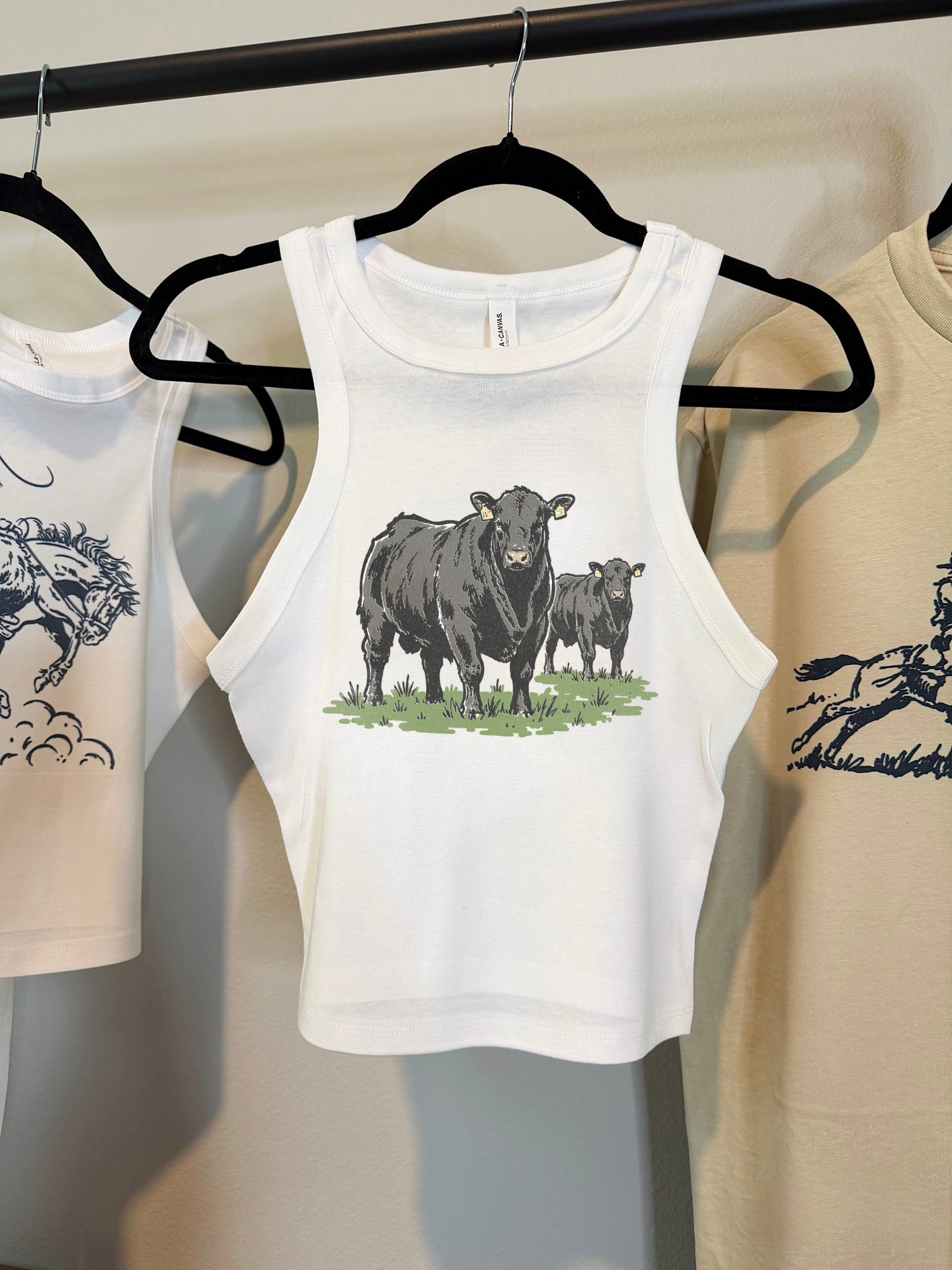 Angus Cow Cropped Tank