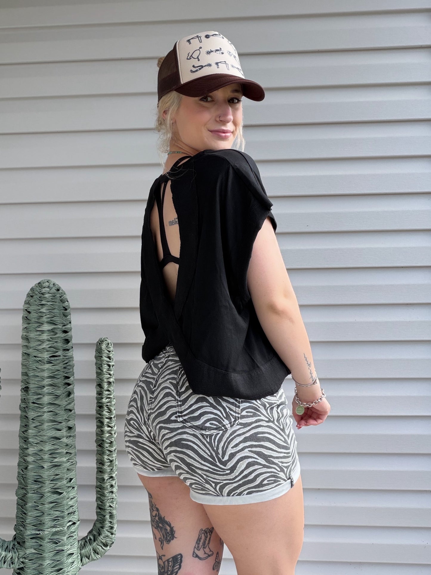 The Open Back Top (Black)