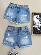 Load image into Gallery viewer, Uneven Hem Denim Shorts
