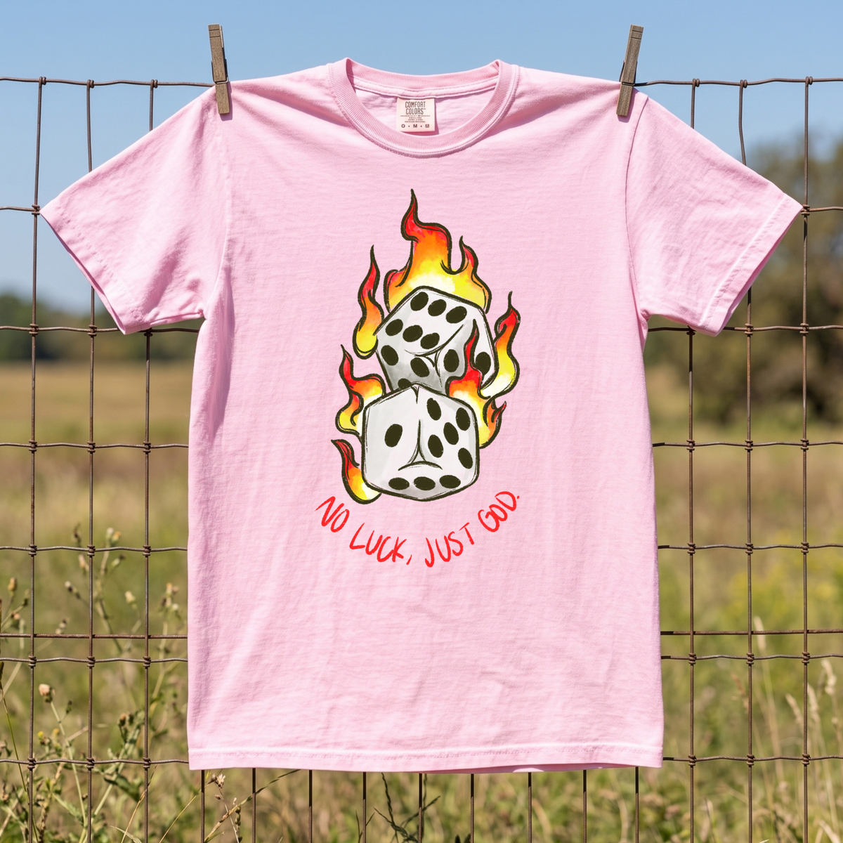 No Luck, Just God COMFORT COLORS TEE