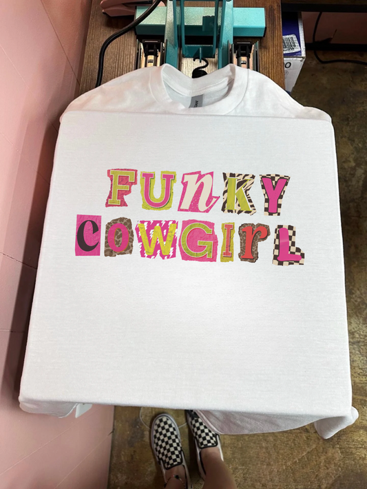 Funky Cowgirl TEE or CREWNECK