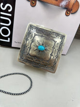 Load image into Gallery viewer, Square Trinket Box (Genuine Silver &amp; Turquoise)
