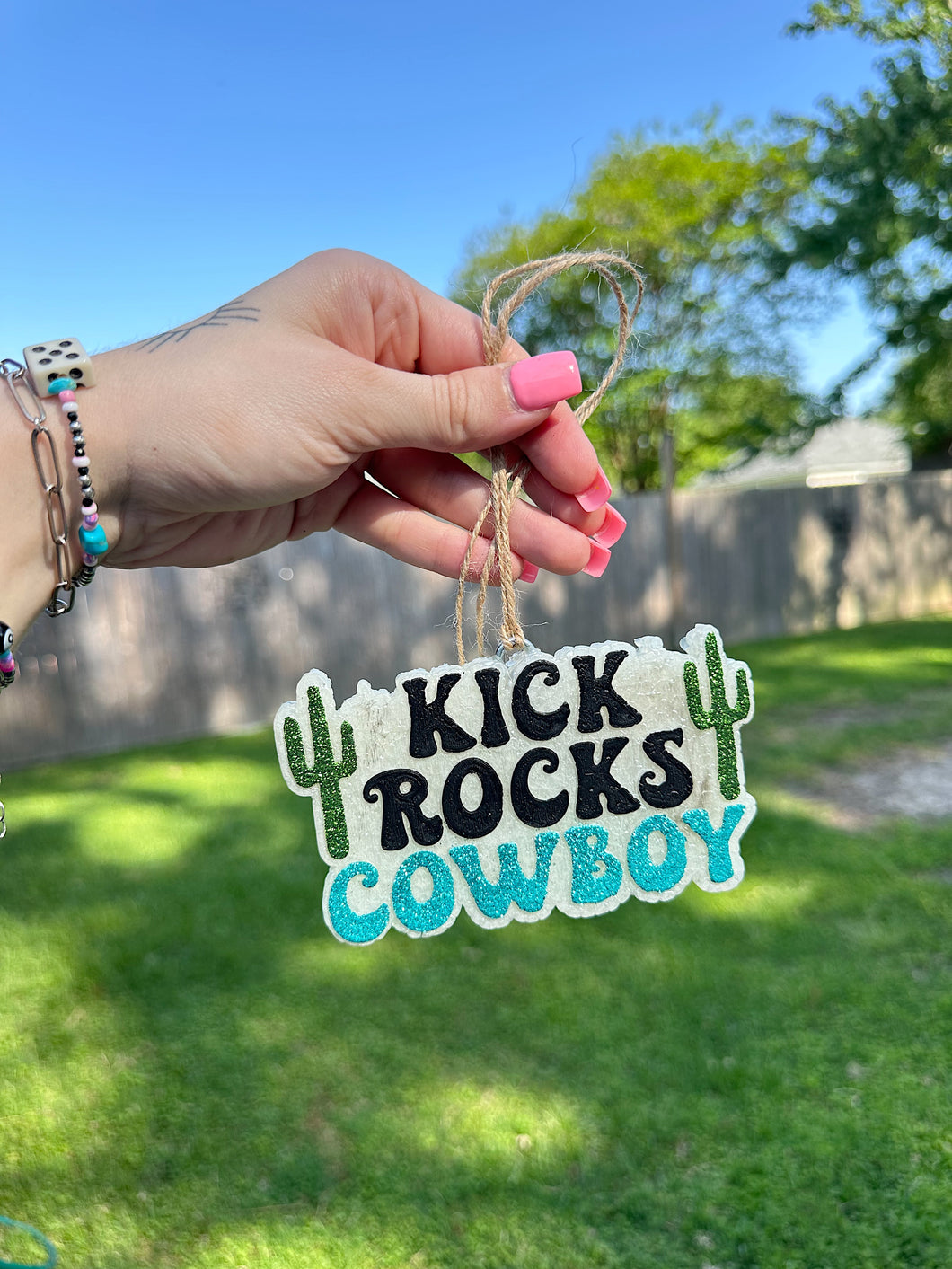 Kick Rocks Cowboy Car Freshie