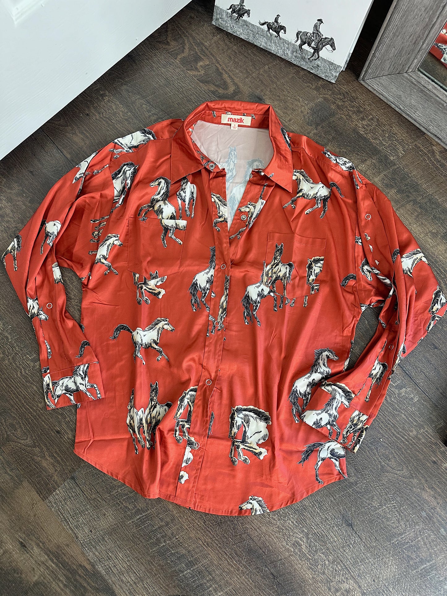 Wild Horses Button Down (Rust)