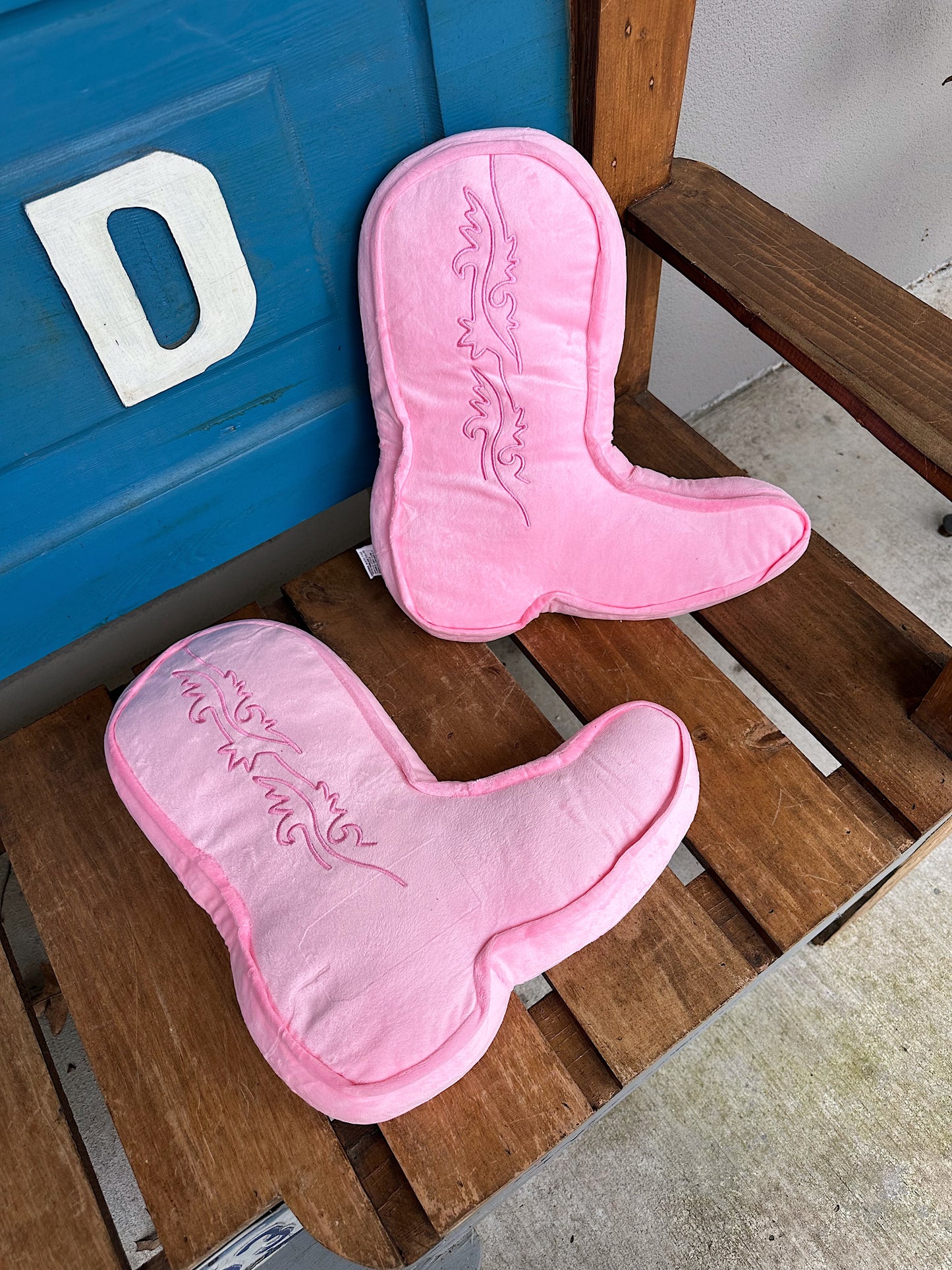 Pink Cowboy Boot Pillow