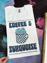 Load image into Gallery viewer, RTS Coffee &amp; Turquoise Tee Large
