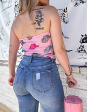Load image into Gallery viewer, Pink Cowboy Hat Halter Top
