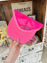 Load image into Gallery viewer, Hot Pink Boot Stitch Trucker Hat
