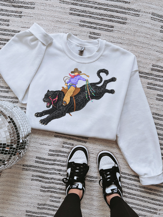 Panther Cowgirl TEE or CREWNECK