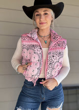 Load image into Gallery viewer, The Paisley Puffer Vest (Pink)
