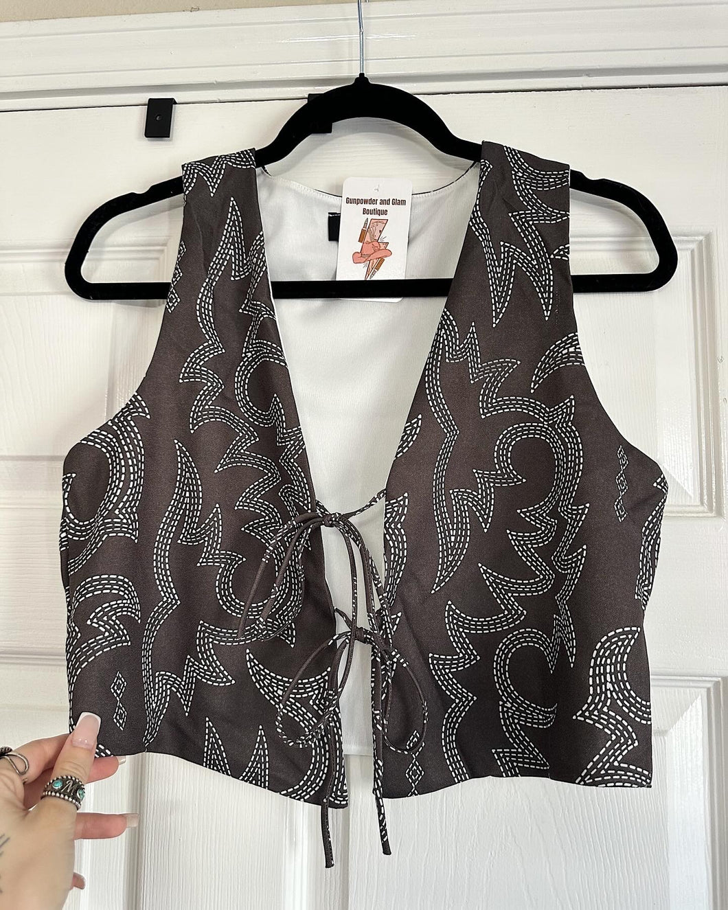 Boot Stitch Tie Vest