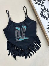 Load image into Gallery viewer, Boots &amp; Fringe (Cropped Tank / Bathing Suit Top)
