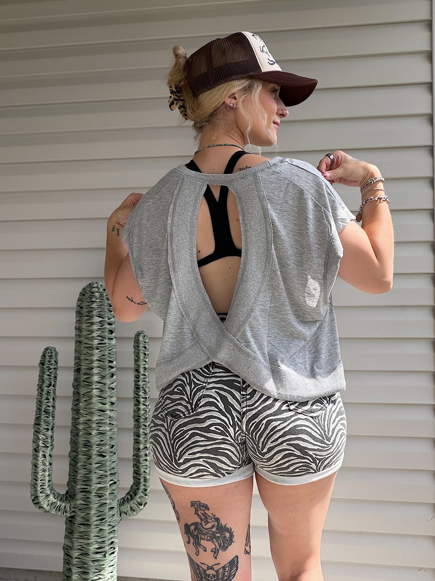 The Open Back Top (Grey)