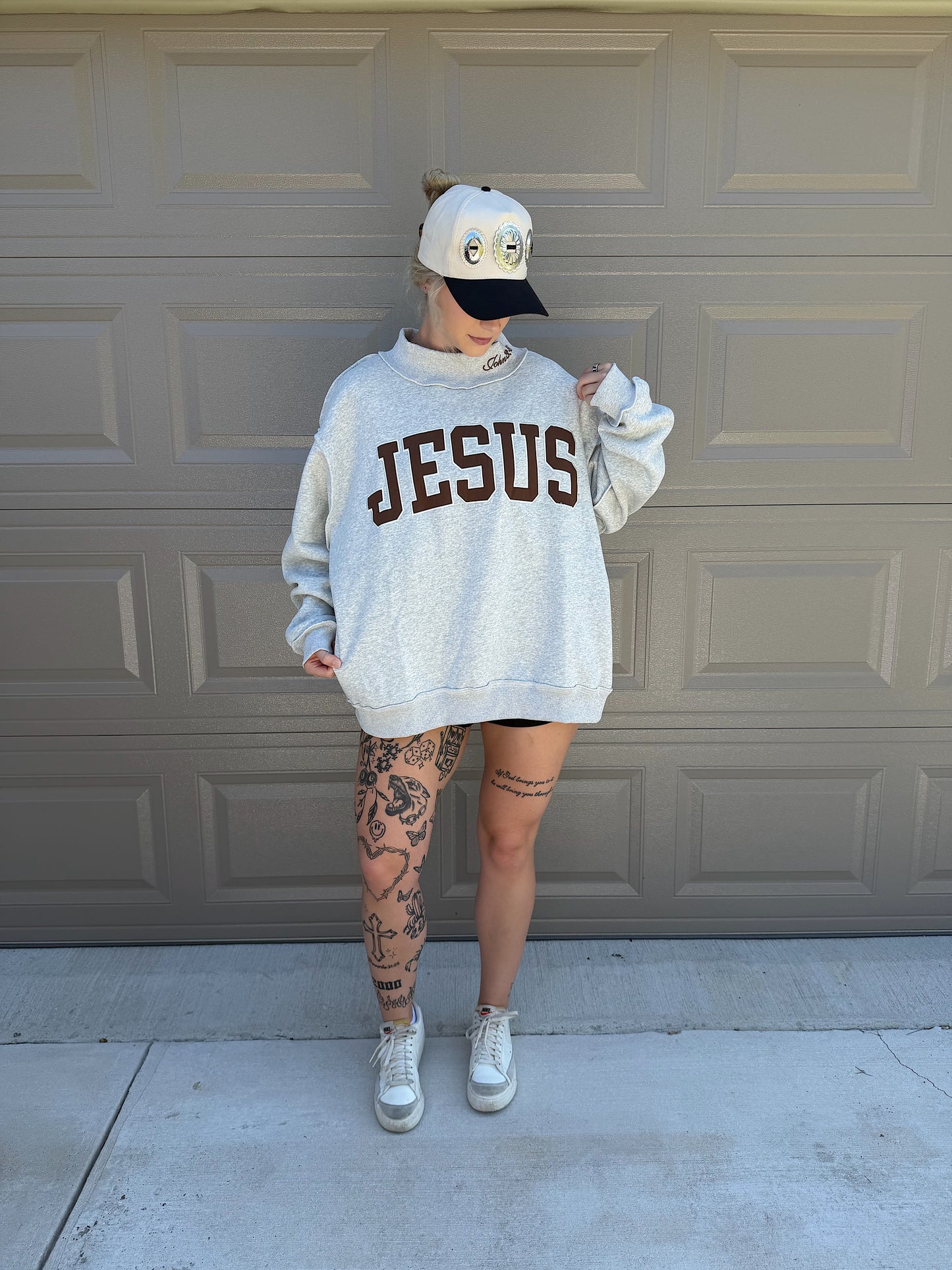 JESUS Mock Neck Sweatshirt