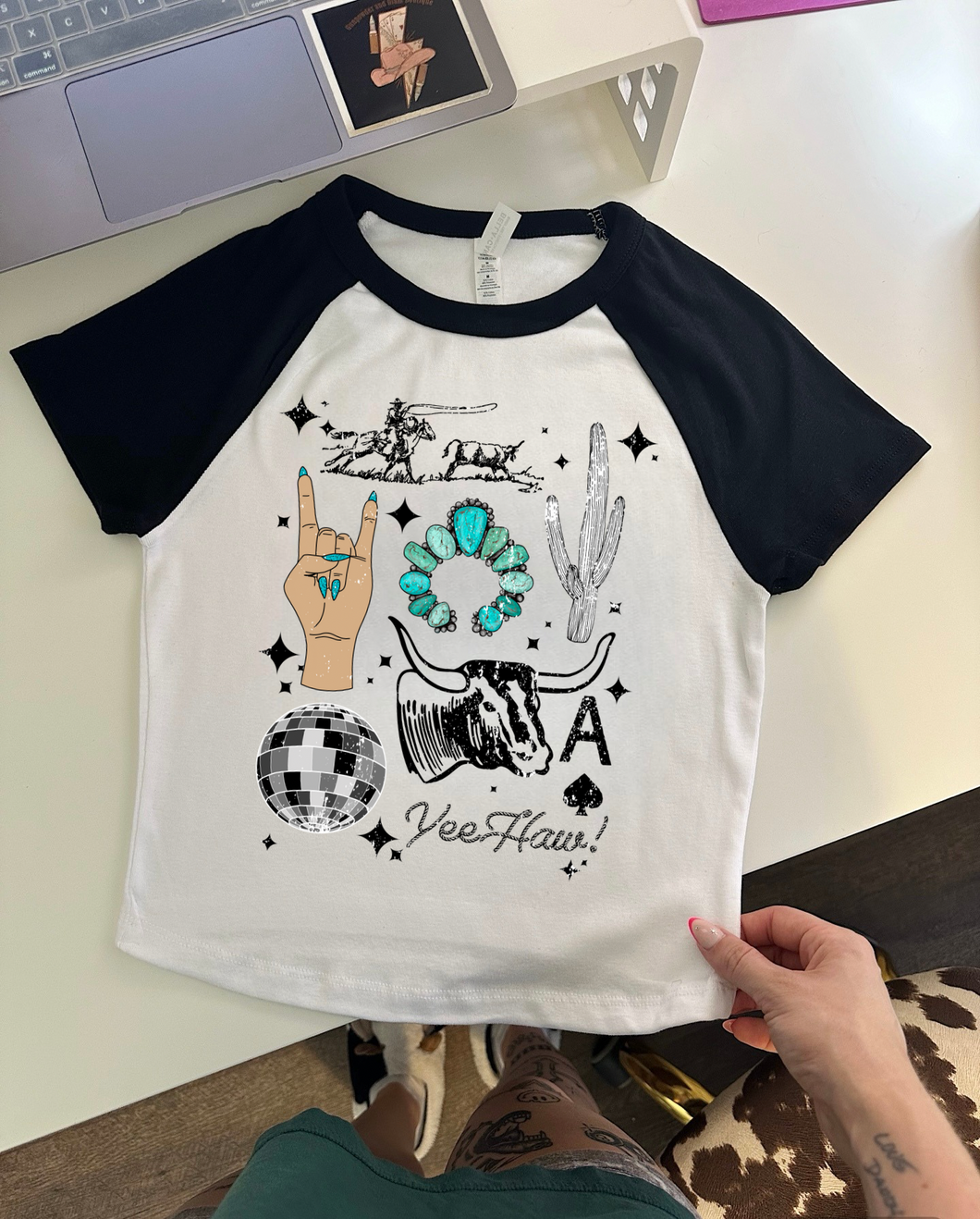 Western Collage Baby Tee