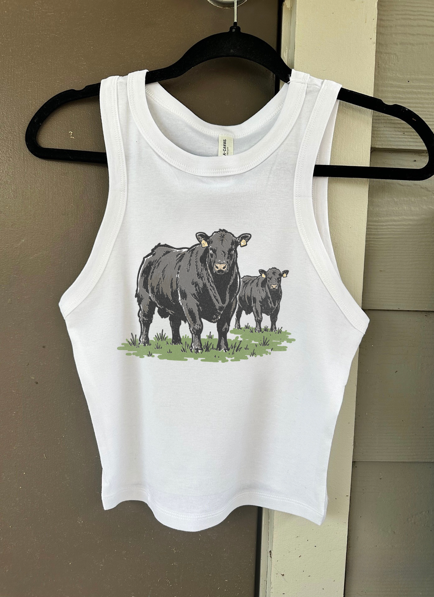 Angus Cow Cropped Tank
